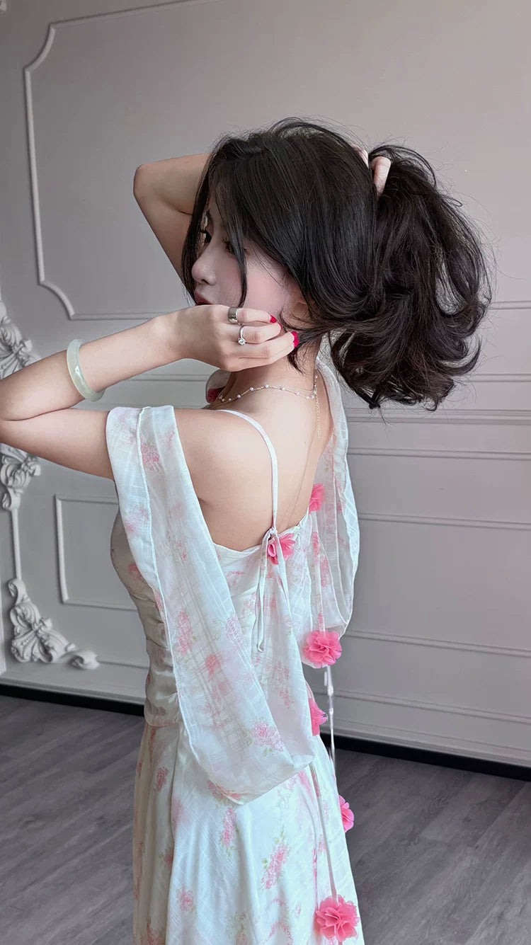 Floral Spaghetti Strap Maxi Dress – Flowy A-Line Vacation Summer Dress for Women - Seldom Seen Styles