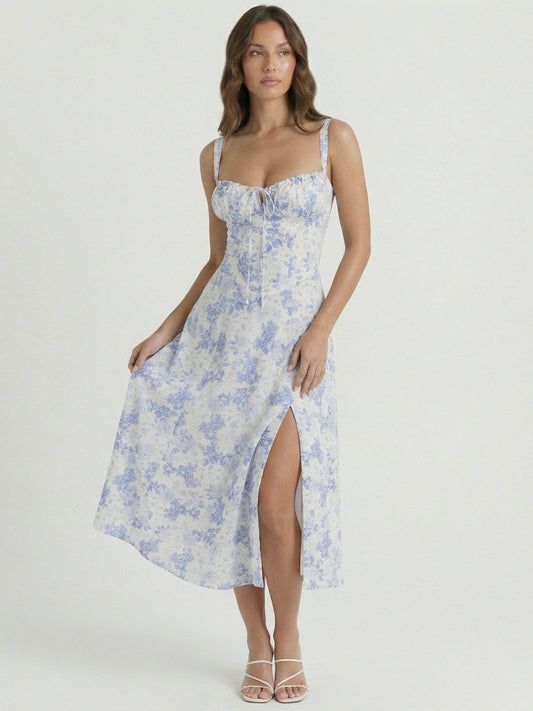 Floral Tie-Front Midi Sundress - Seldom Seen Styles