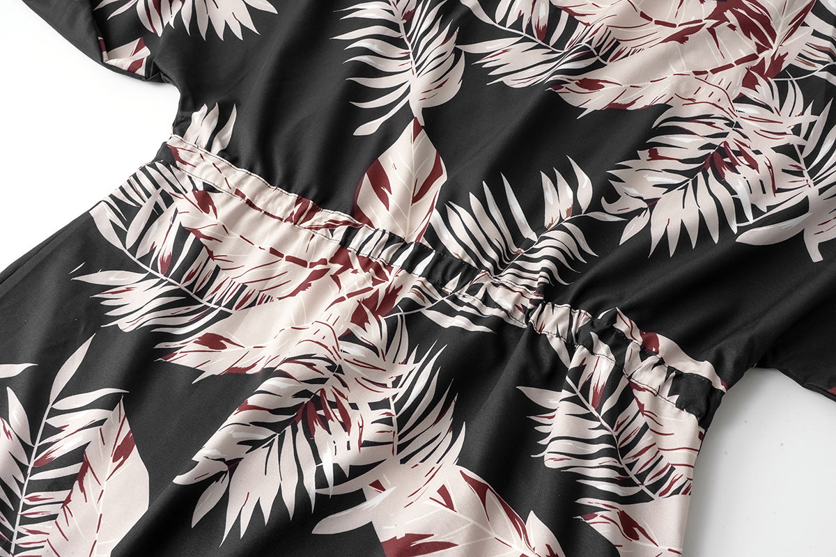 Floral summer dress everyday casual dresses with sleeves Print Five-Quarter Sleeve Dress - Seldom Seen Styles