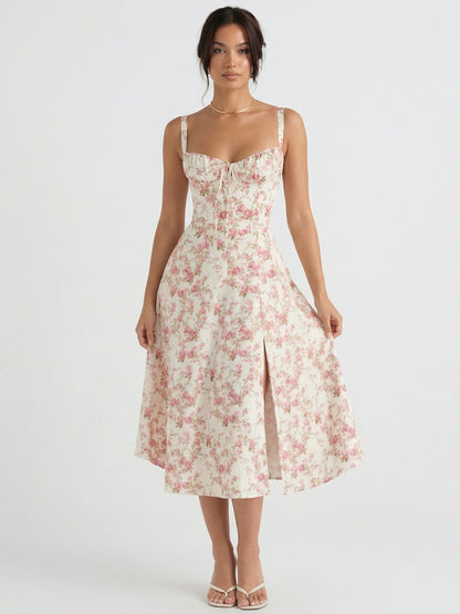 Floral Tie-Front Midi Sundress