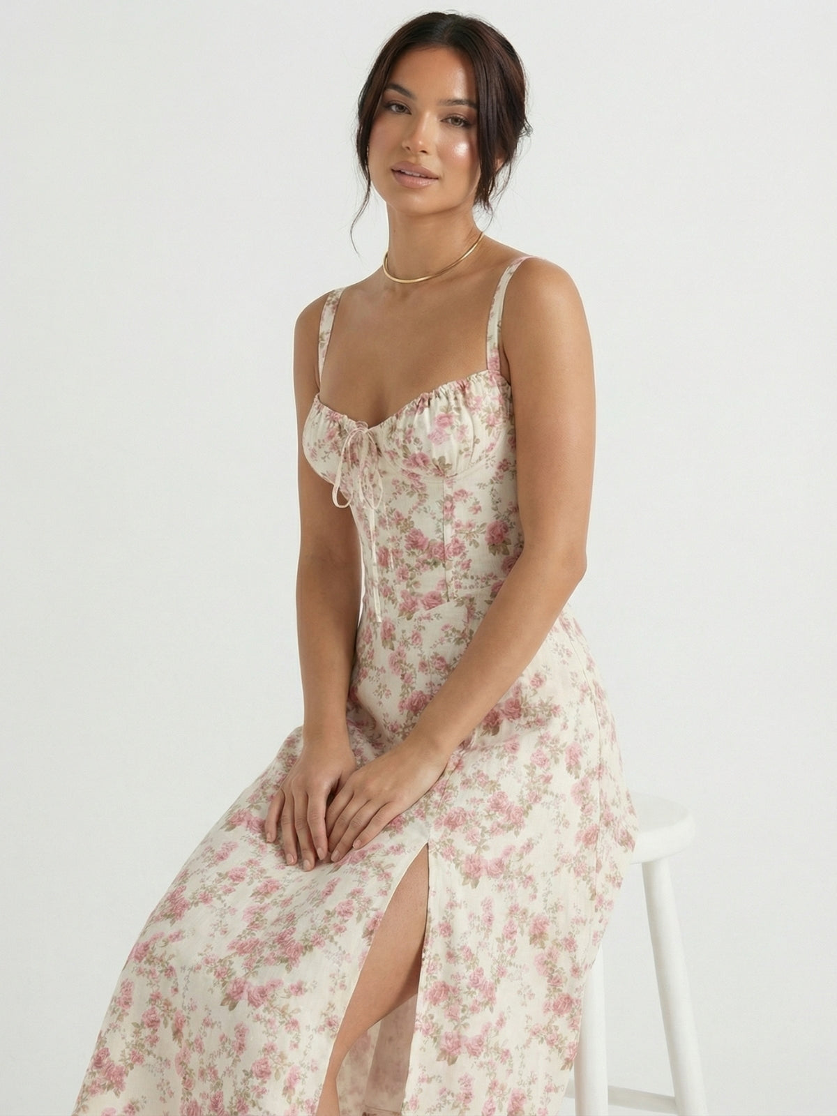 Floral Tie-Front Midi Sundress - Seldom Seen Styles
