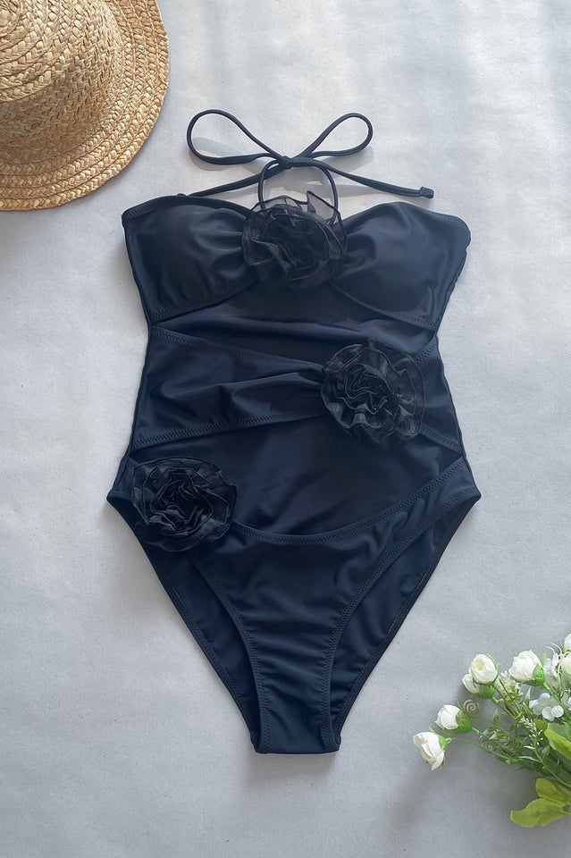 Flower Decoration One Piece Swimsuit - Seldom Seen Styles
