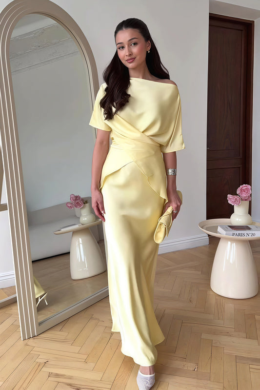 Flowy Elegant Short Sleeve  Skirt Set - Seldom Seen Styles