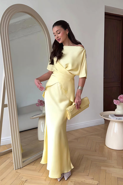 Flowy Elegant Short Sleeve  Skirt Set