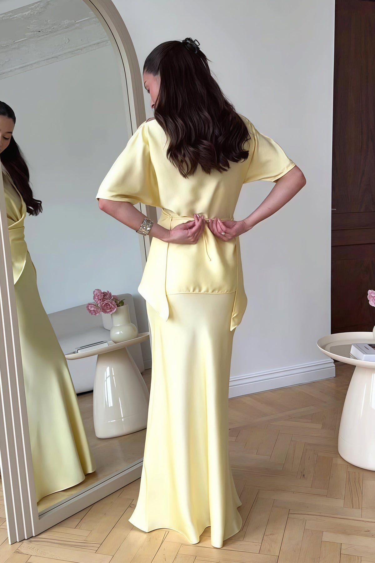 Flowy Elegant Short Sleeve  Skirt Set - Seldom Seen Styles