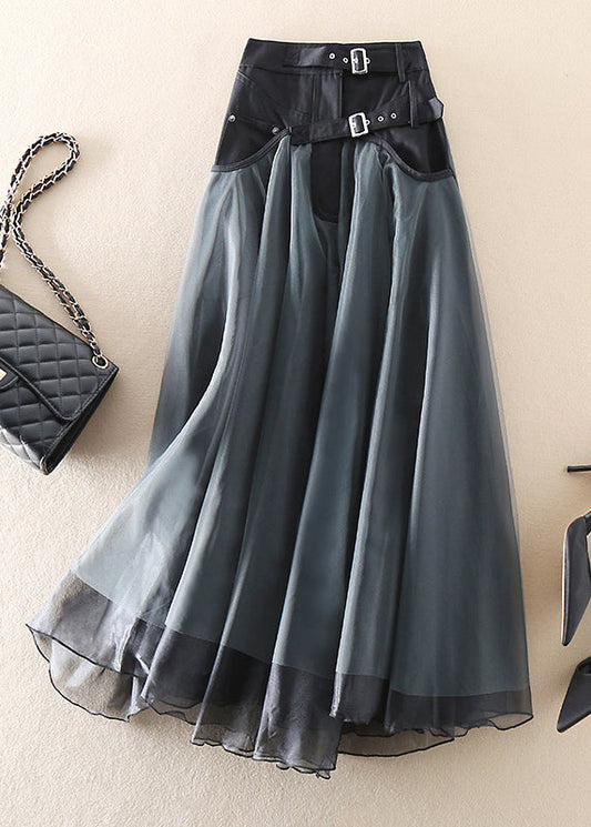 French Grey fashion Patchwork Tulle Skirts Spring - Seldom Seen Styles