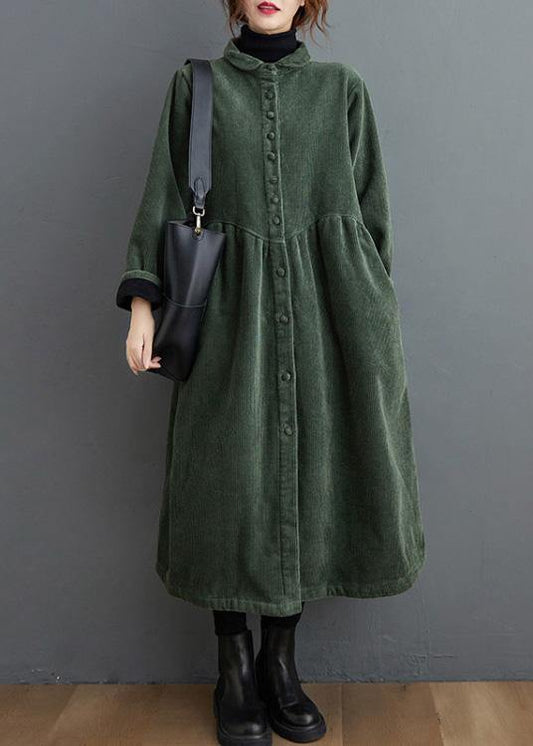French blackish green corduroy coats Inspiration thick Cinched women coats ( Limited Stock) - Seldom Seen Styles
