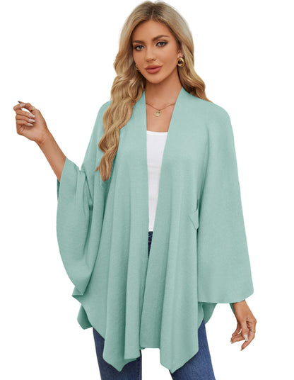 PULI Women's Shawl Wraps Soft Open Front Poncho Sweater for Spring Fall Winter