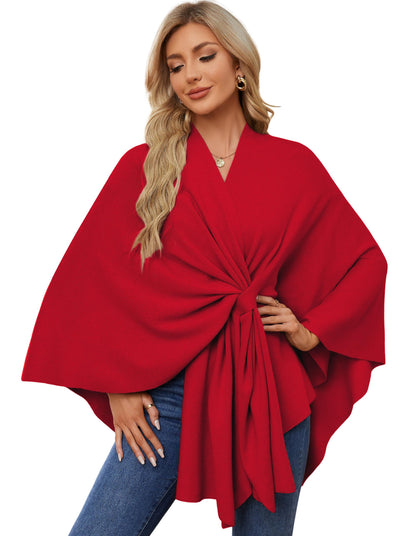 PULI Women's Shawl Wraps Soft Open Front Poncho Sweater for Spring Fall Winter
