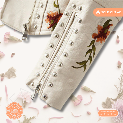 100% Leather Floral Motorcycle Jacket