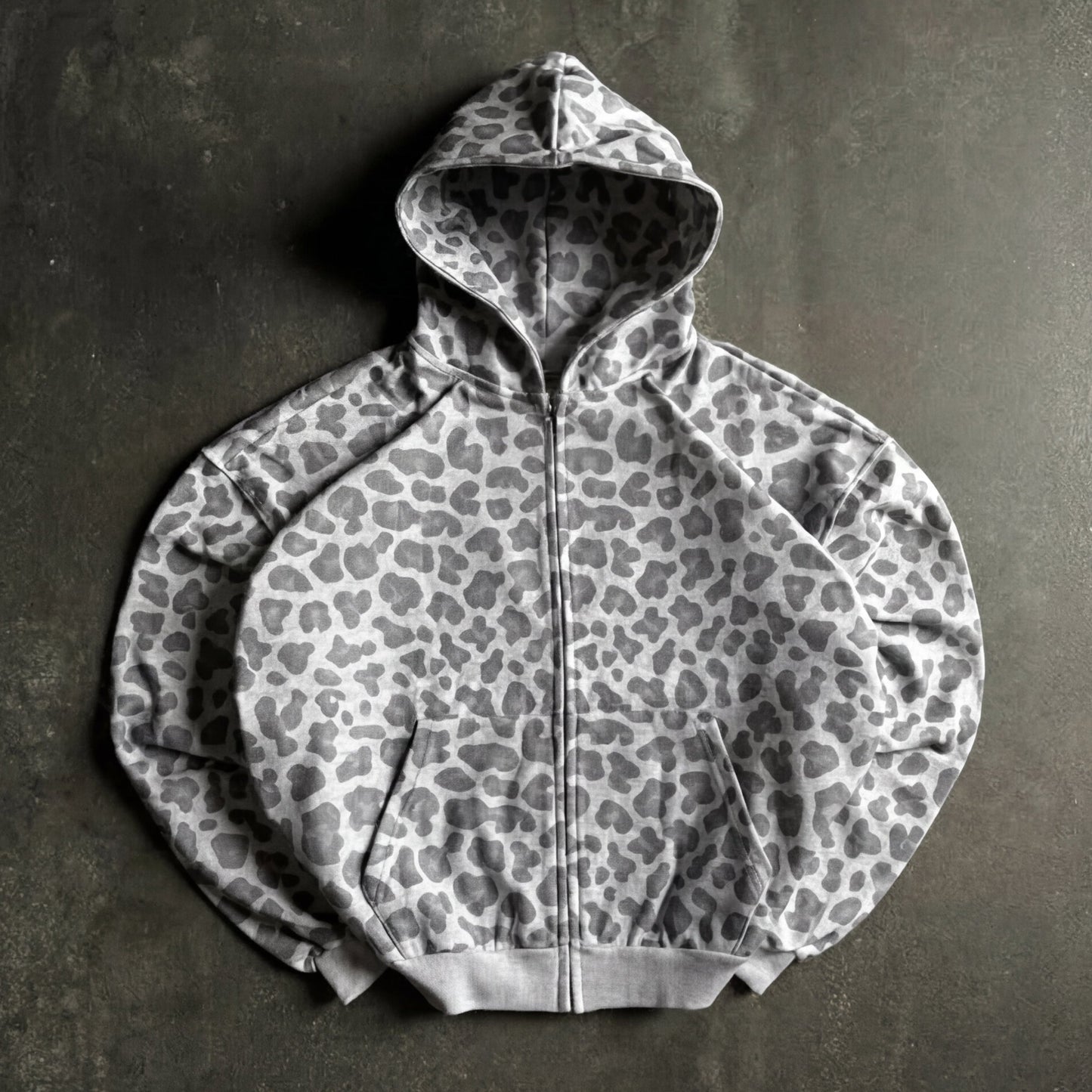 Leopard Zip-Up Hoodie