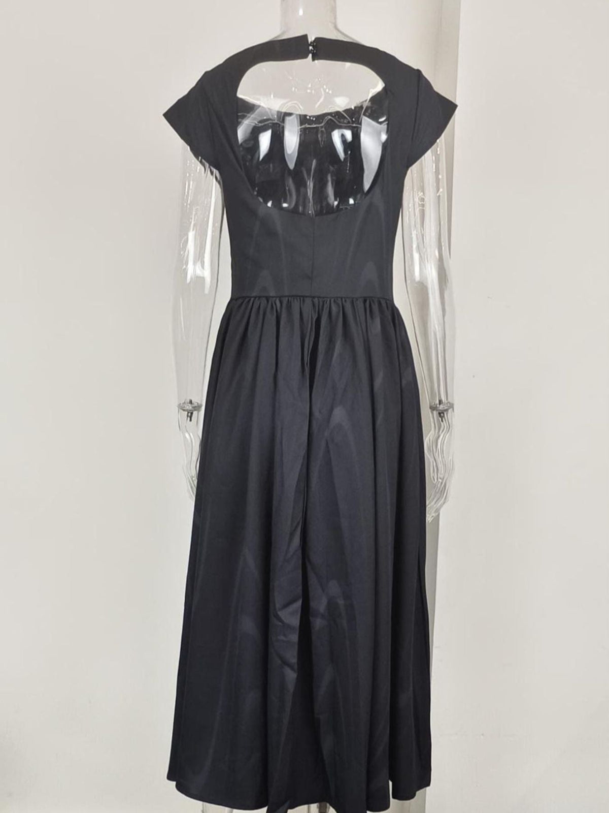 Full Size Cap Sleeve A-Line Midi Dress Plus Size - Seldom Seen Styles