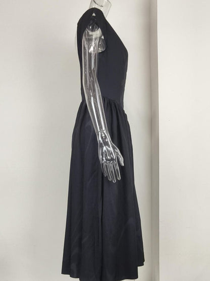 Full Size Cap Sleeve A-Line Midi Dress Plus Size