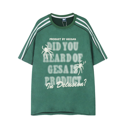 GEESAS Spider Graphic Striped T-Shirt - Seldom Seen Styles