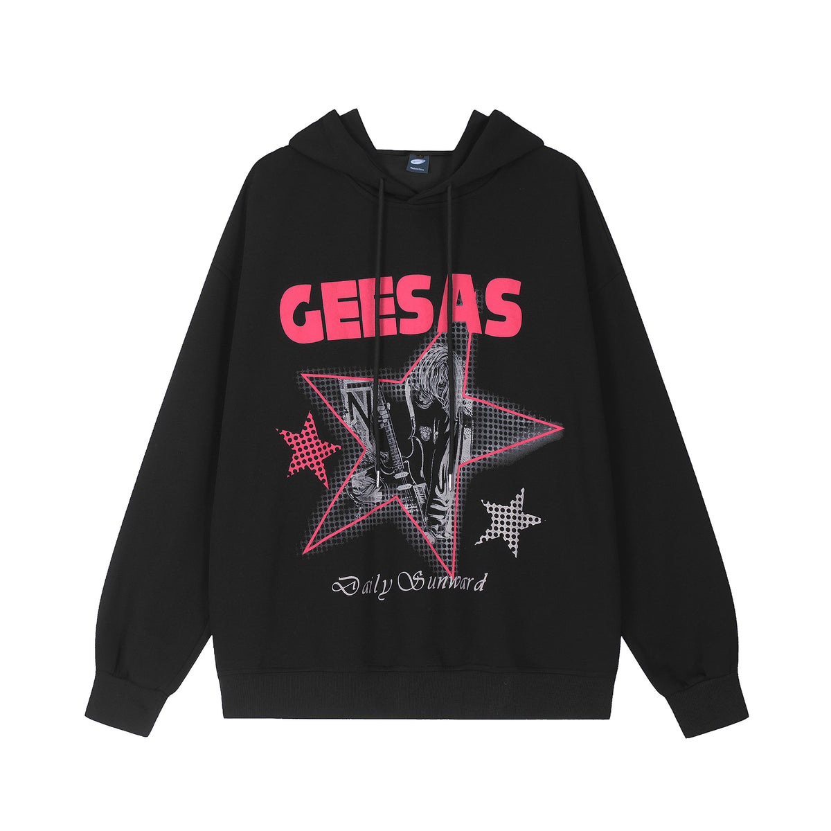 GEESAS Star Guitarist Print Hoodie - Seldom Seen Styles