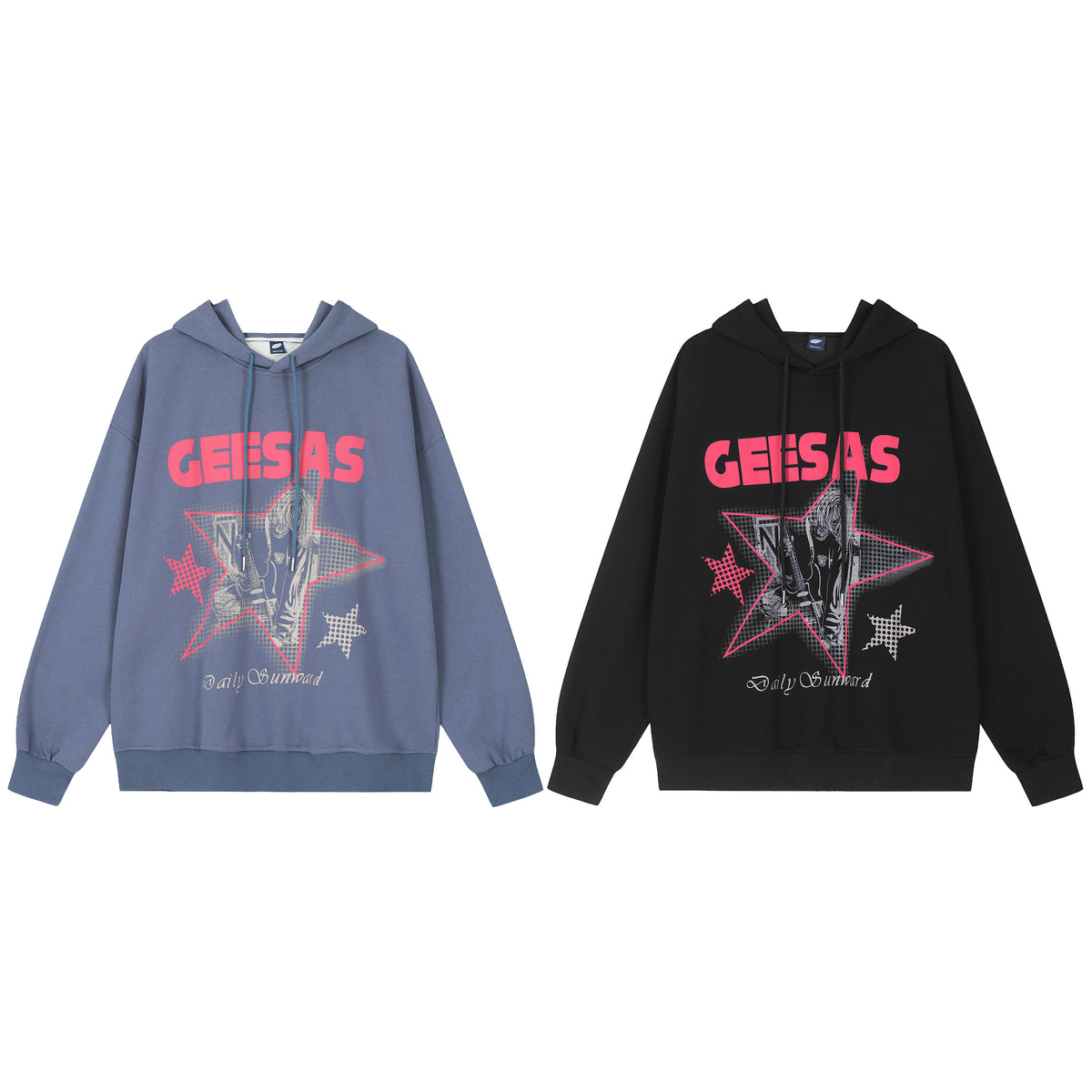 GEESAS Star Guitarist Print Hoodie - Seldom Seen Styles