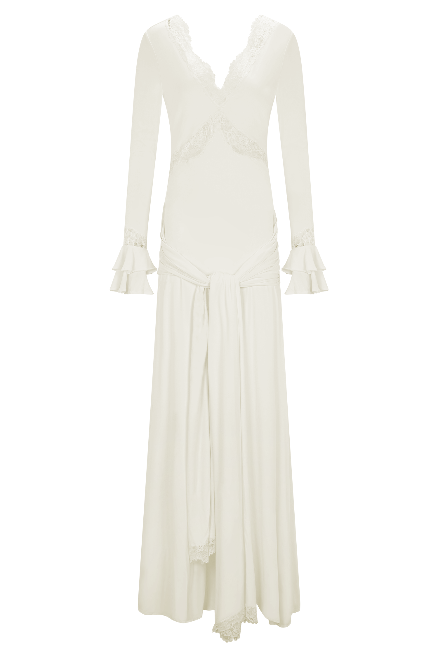 Electra Slinky Lace Maxi Dress - Ivory - Seldom Seen Styles
