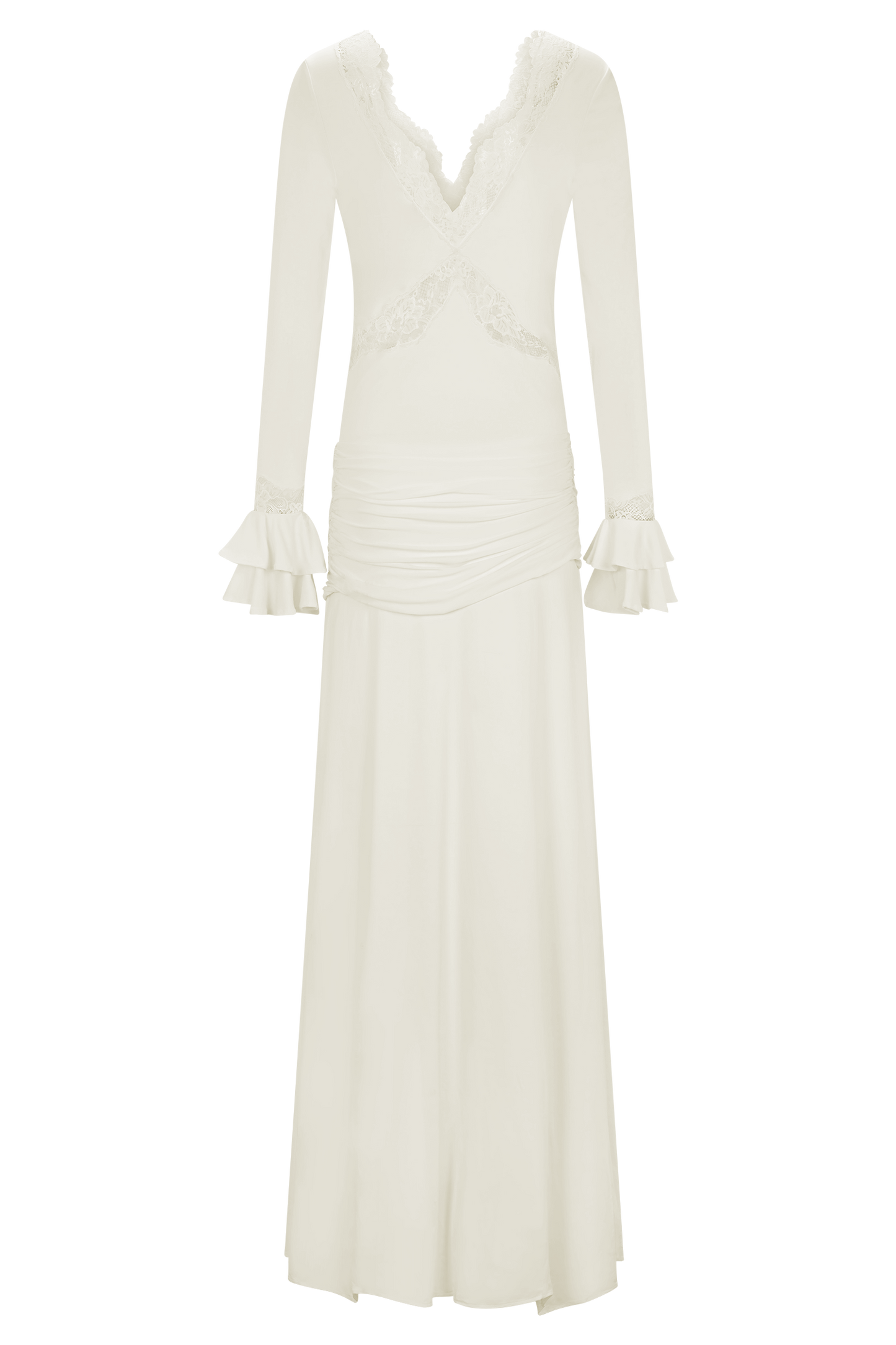 Electra Slinky Lace Maxi Dress - Ivory - Seldom Seen Styles