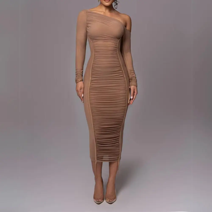 Robe midi asymétrique Gabrielle