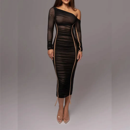 Robe midi asymétrique Gabrielle
