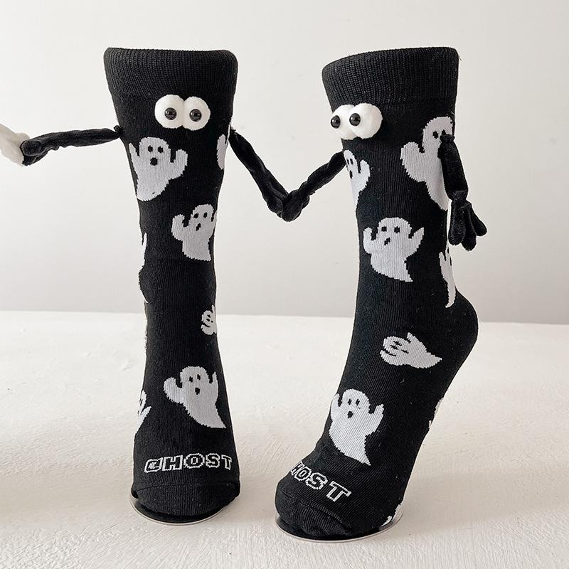 Ghost Halloween Couple Black and White Mid-tube Socks - Seldom Seen Styles