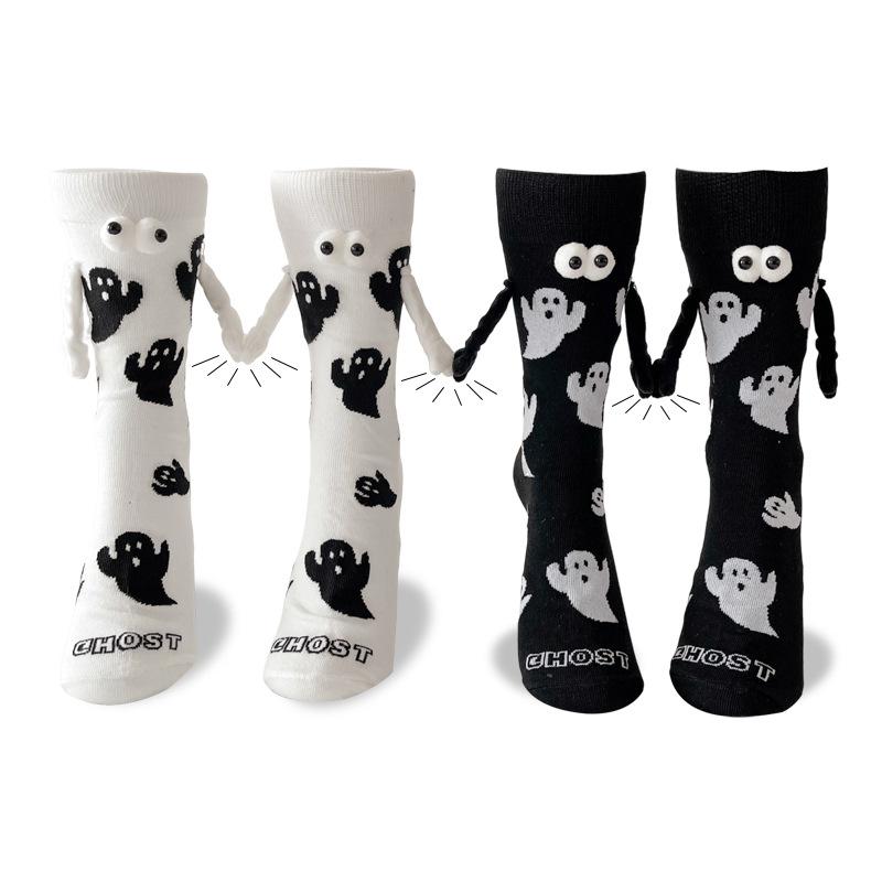 Ghost Halloween Couple Black and White Mid-tube Socks - Seldom Seen Styles