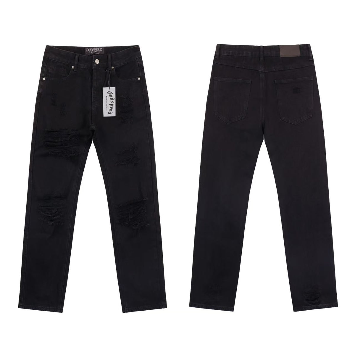 Godspeed Jeans #8211 (Distressed Retro Back Embroidery Denim) - Seldom Seen Styles