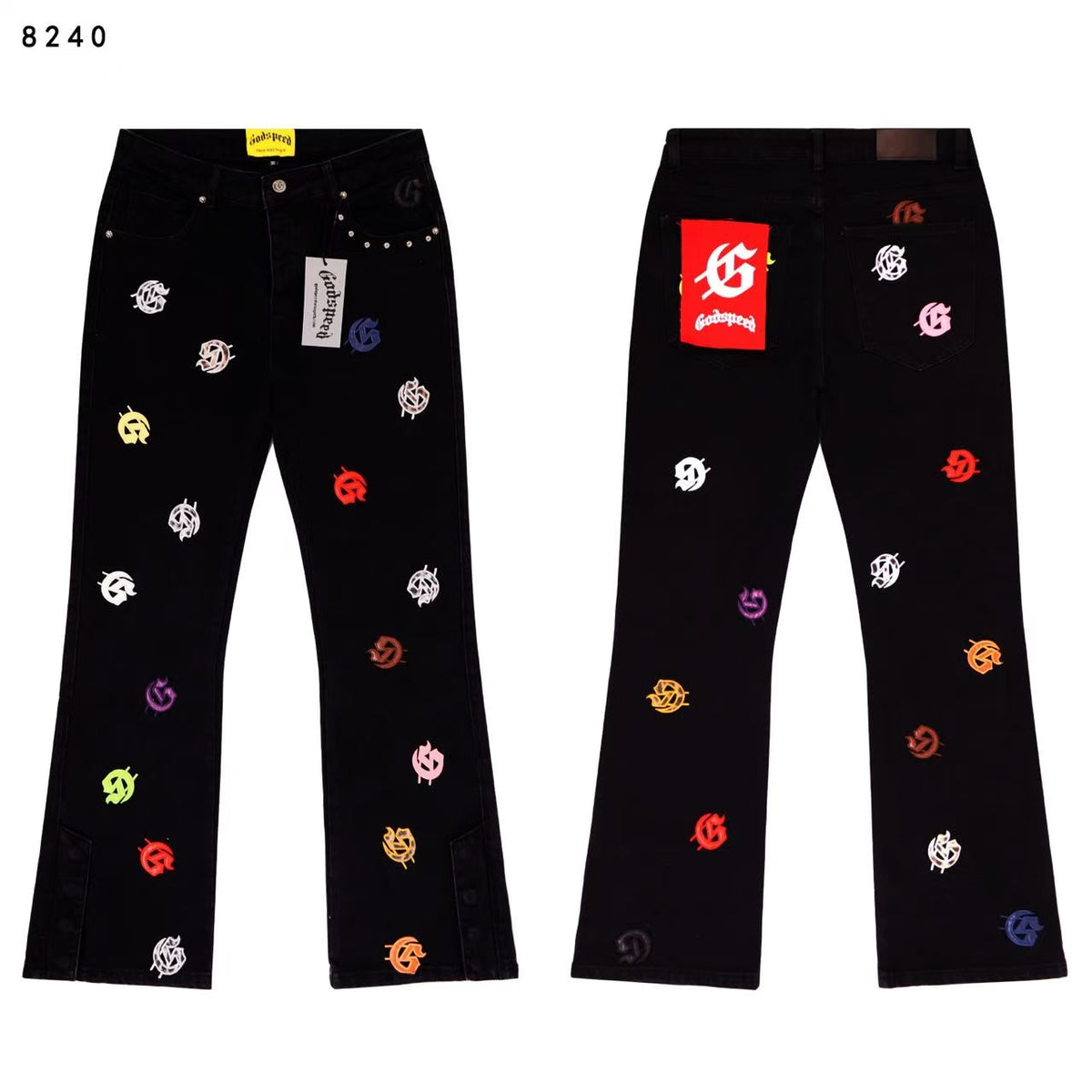 Godspeed Jeans #8211 (Distressed Retro Back Embroidery Denim) - Seldom Seen Styles