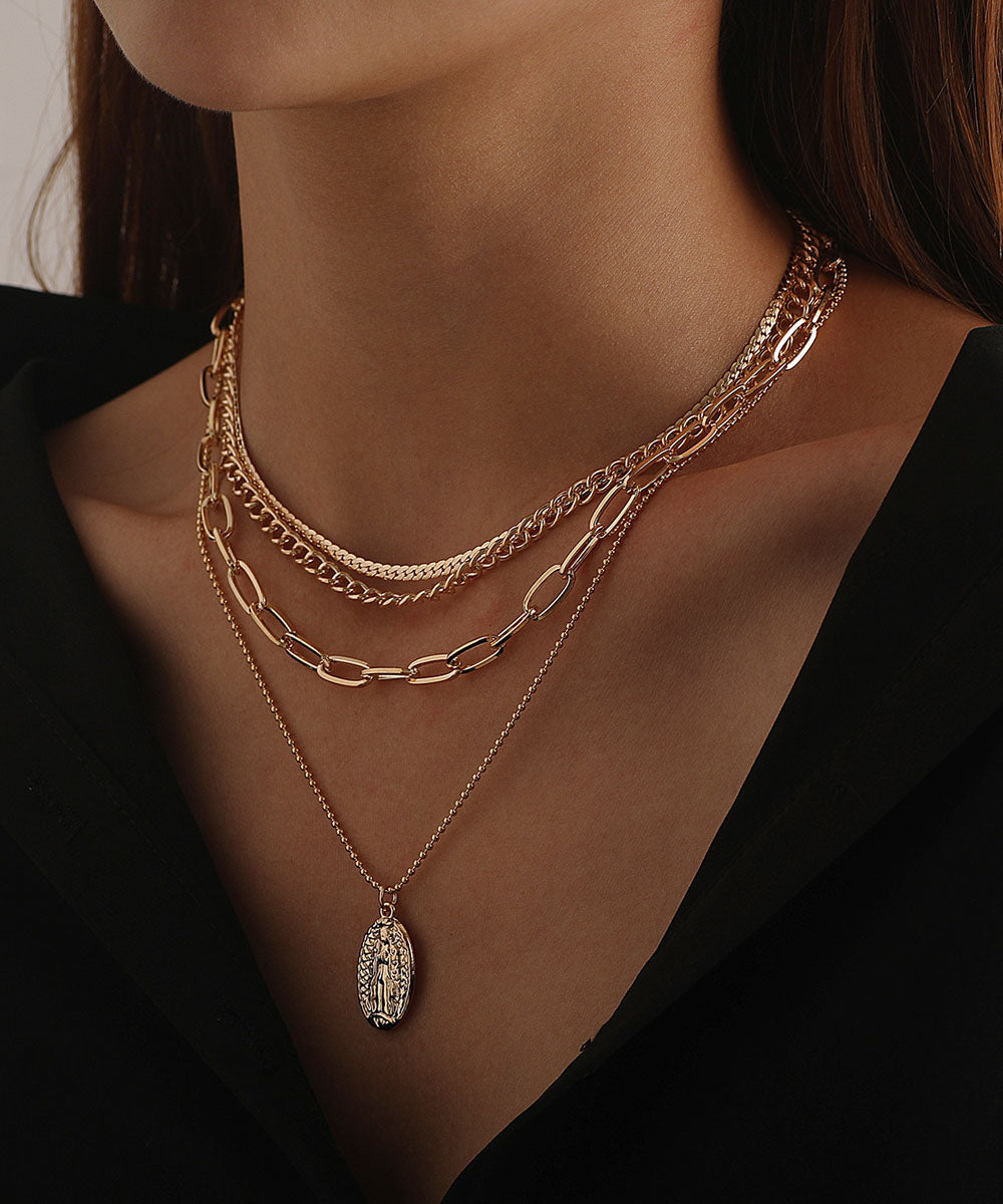 Goldtone Layered Charm & Pendant Necklace - Seldom Seen Styles