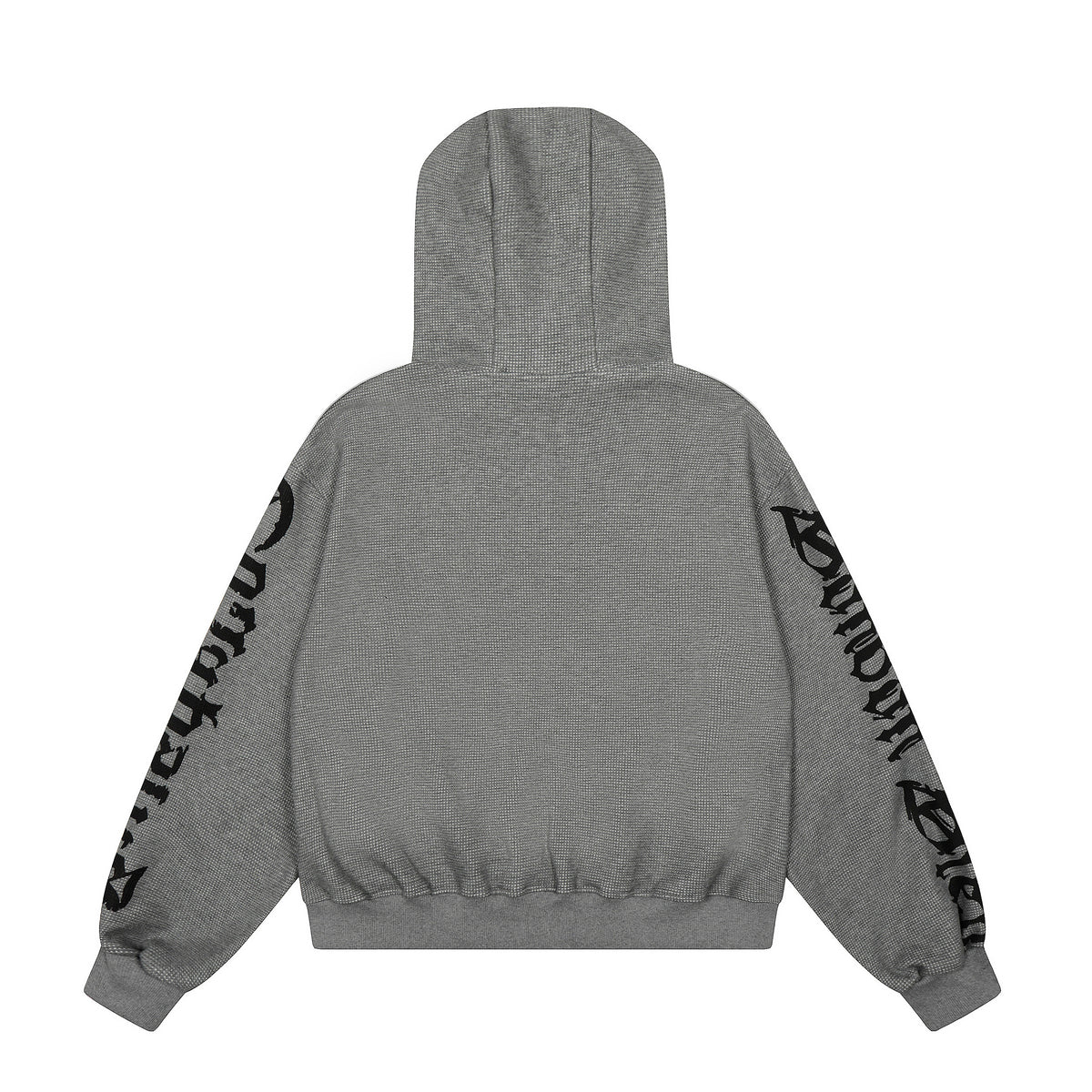 Gothic Letter Zipper Hooded Parka - Seldom Seen Styles