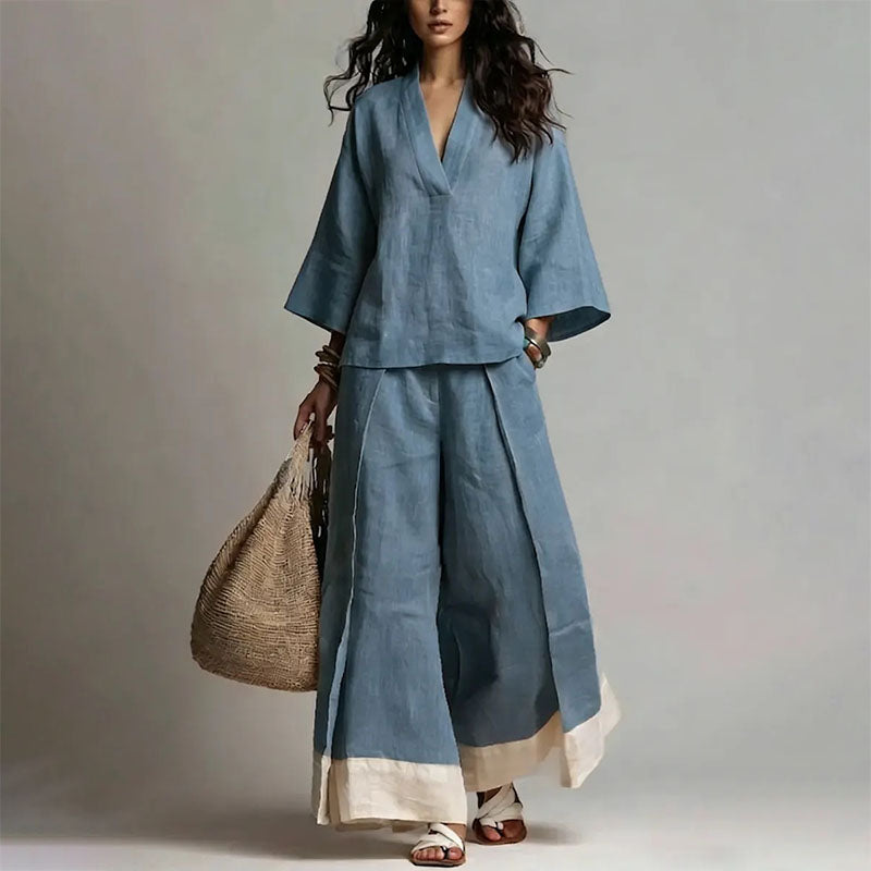 Grace - Women’s Flowy Linen Look Two-Piece Set