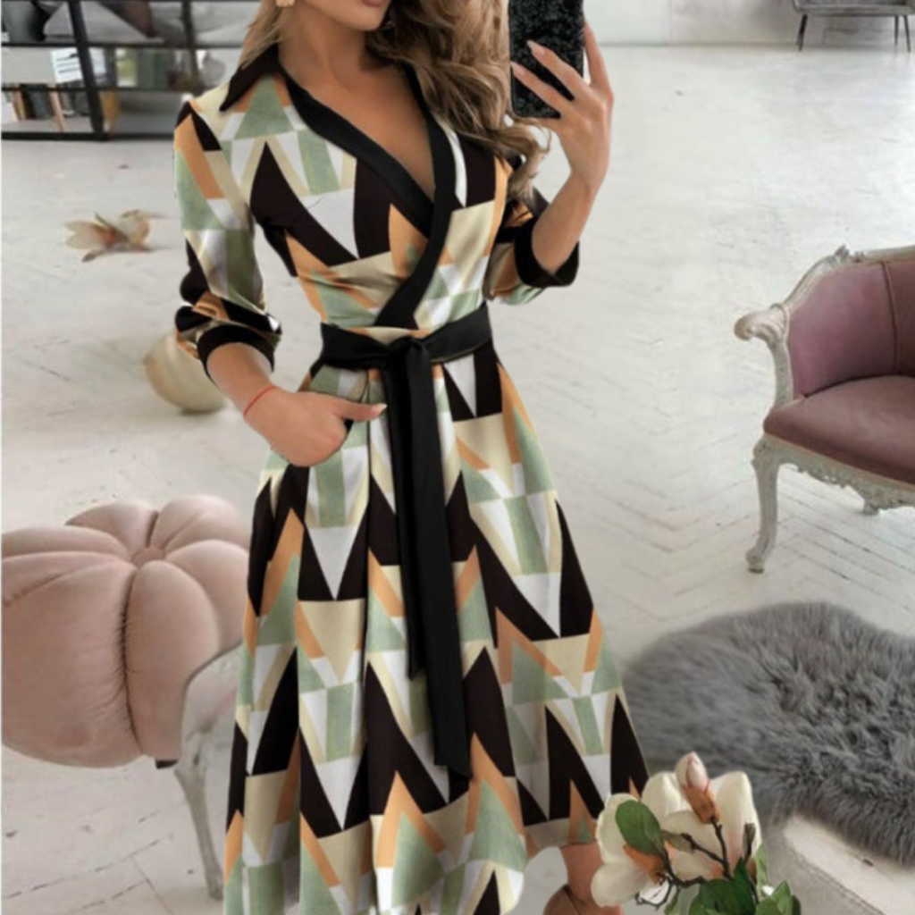 Graceful Tied-waist Midi Dress Flattering Comfort for Every Occasion - Seldom Seen Styles