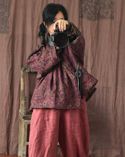 Vintage Bloom Kontrastjacke