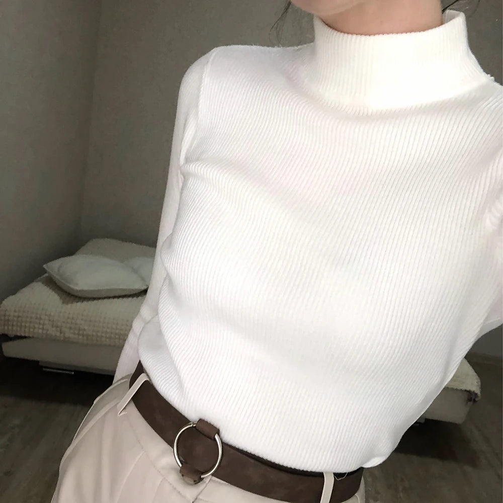 Marwin Ny på kommande höst-vintertopp Pull Femme Turtleneck-tröjor Tröjor Långärmad Slim Oversize koreansk damtröja