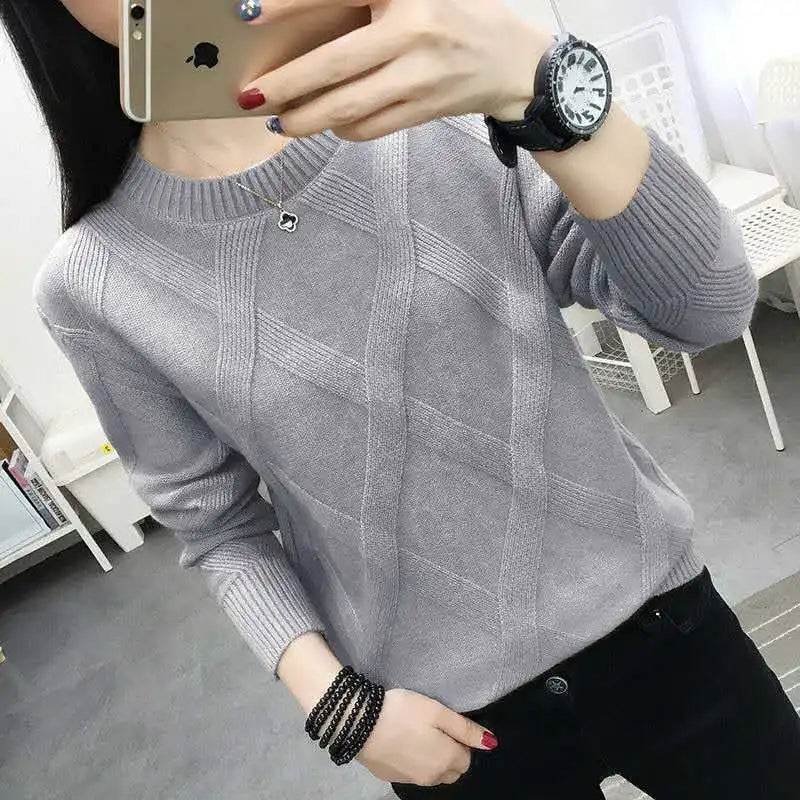 Fdfklak 2023 New Spring Autumn Sweater Dam Twist Pullover Lös Lazy Bottoming Tjocka tröjor Ytterkläder Pull Femme S-3XL