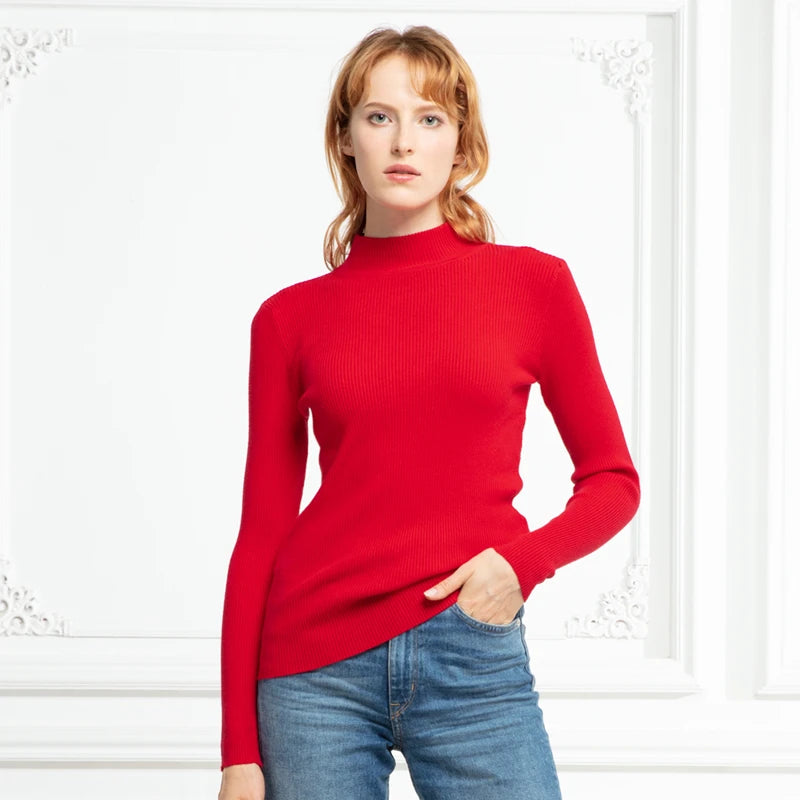 Marwin New-coming Autumn Winter Top Pull Femme Turtleneck Pullovers Sweaters Long Sleeve Slim Oversize Korean Women's Sweater