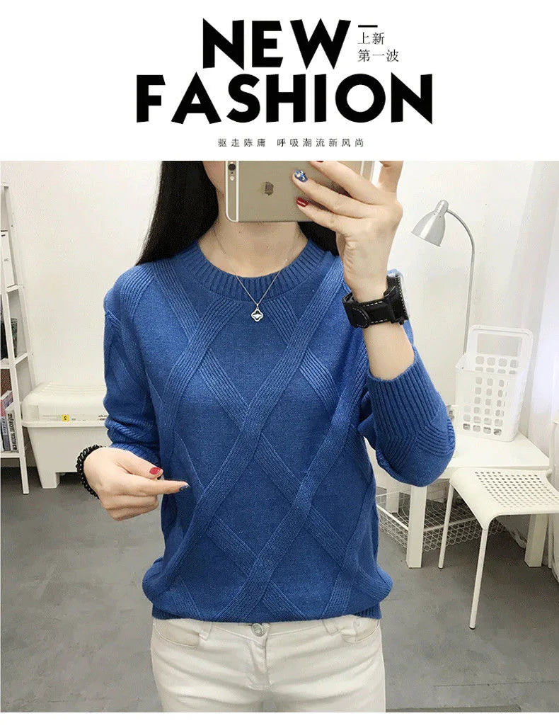 Fdfklak 2023 New Spring Autumn Sweater Dam Twist Pullover Lös Lazy Bottoming Tjocka tröjor Ytterkläder Pull Femme S-3XL