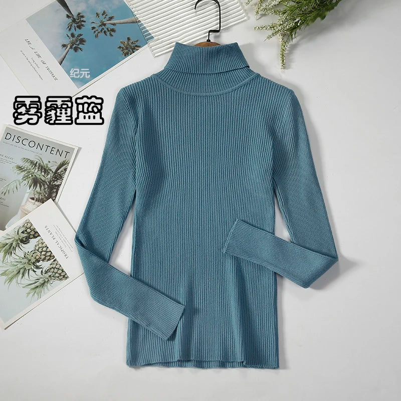 Bornladies Basic Turtleneck Women Sweaters Autumn Winter Tops Slim Women Pullover Knitted Sweater Jumper Soft Warm Pull