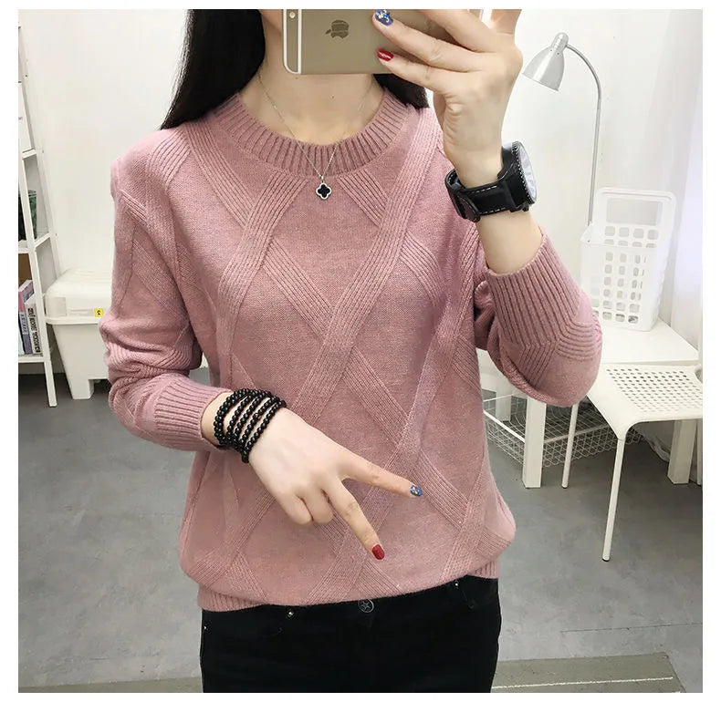 Fdfklak 2023 New Spring Autumn Sweater Dam Twist Pullover Lös Lazy Bottoming Tjocka tröjor Ytterkläder Pull Femme S-3XL