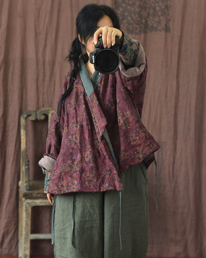 Vintage Bloom Kontrastjacke