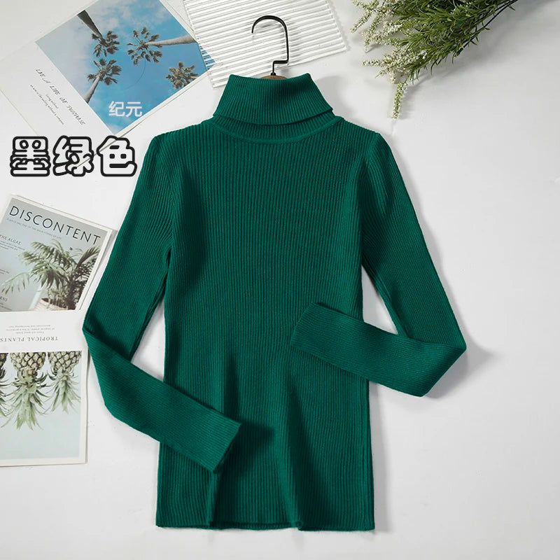 Bornladies Basic Turtleneck Women Sweaters Autumn Winter Tops Slim Women Pullover Knitted Sweater Jumper Soft Warm Pull