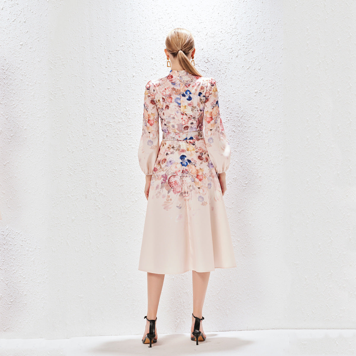 Heisel Button-Front Printed Midi Dress Pockets and Belt - Seldom Seen Styles