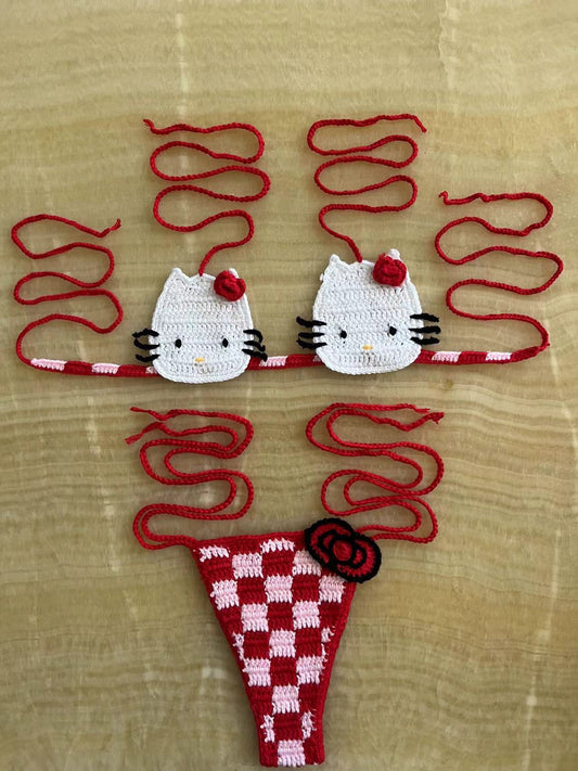 Hello Kitty Crochet Bikini Set - Seldom Seen Styles
