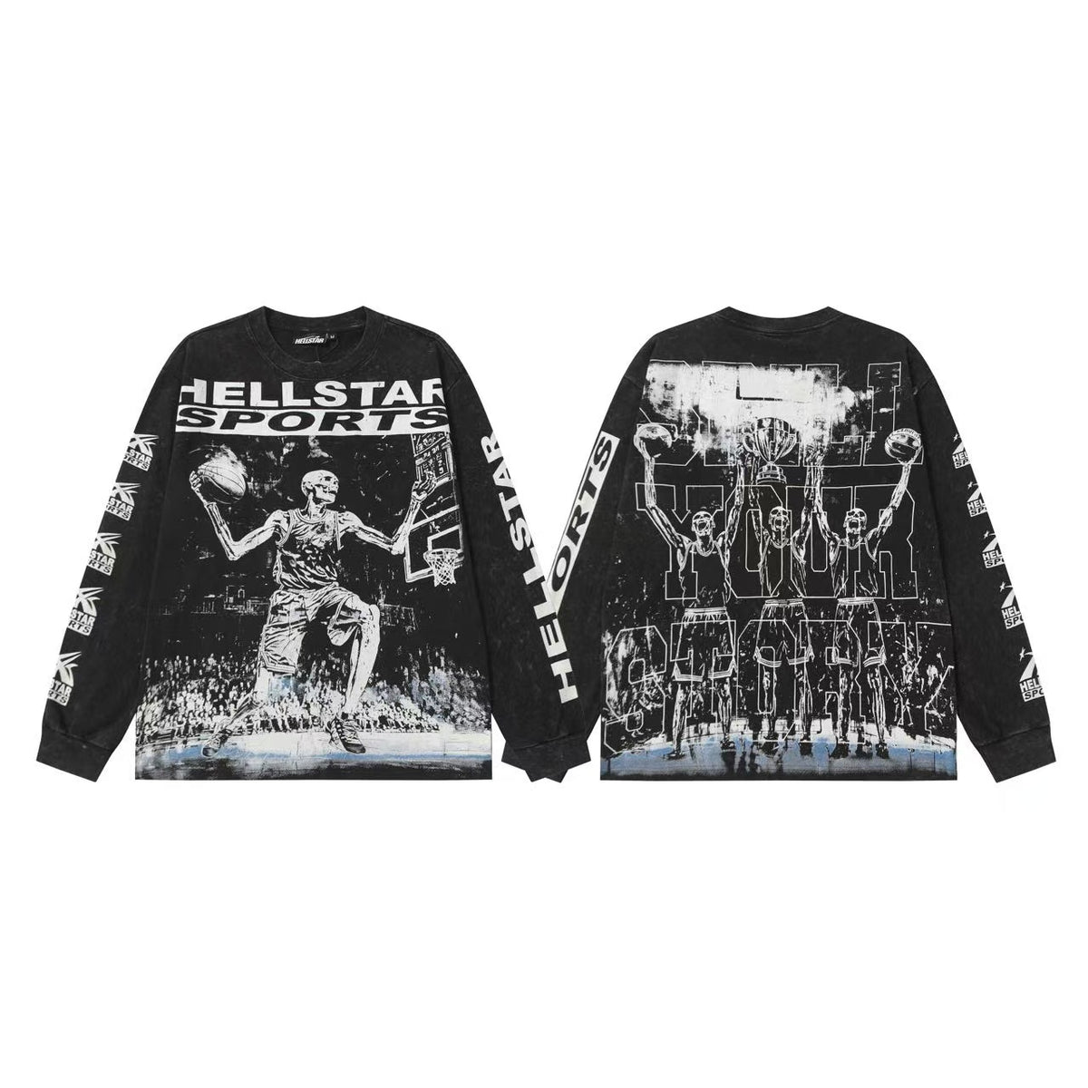 Hellstar “Basketball Skeleton” Long Sleeve Tee - Seldom Seen Styles