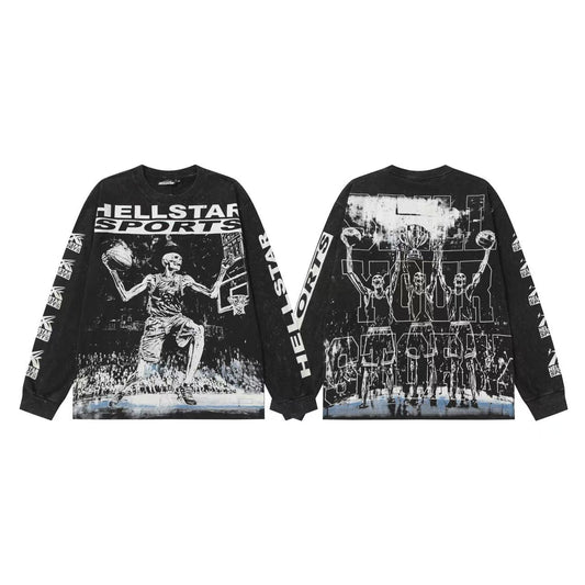 Hellstar “Basketball Skeleton” Long Sleeve Tee - Seldom Seen Styles