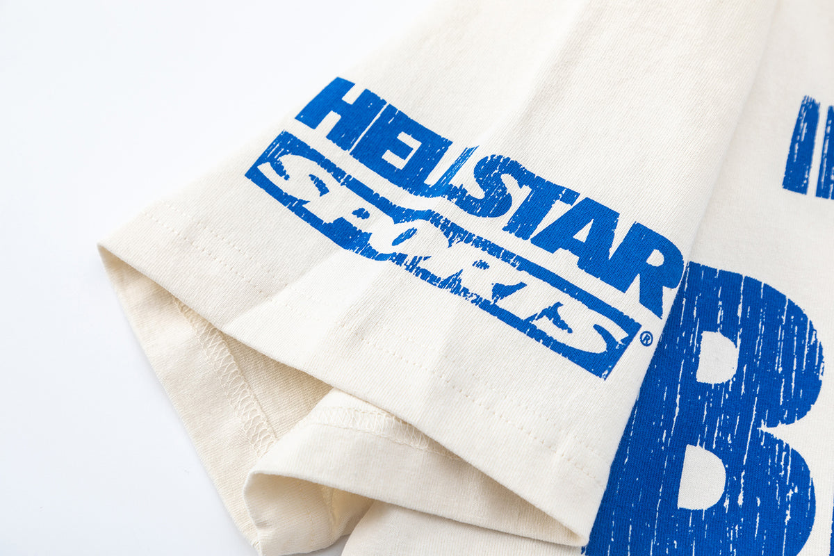 Hellstar Beat Us! T-Shirt - White/Blue - Seldom Seen Styles