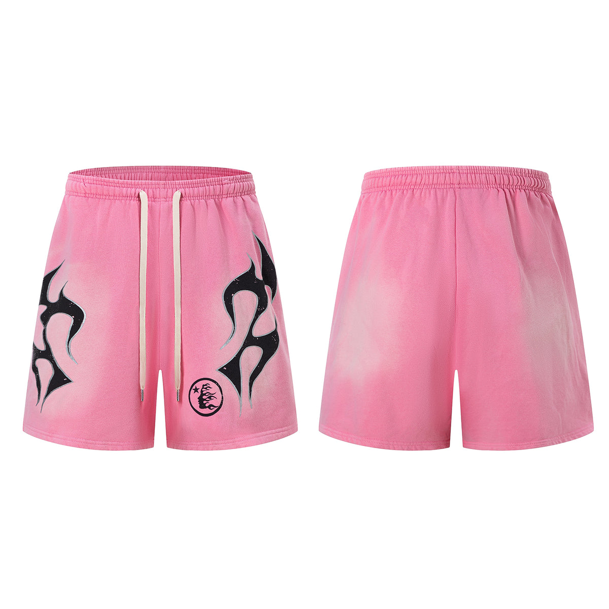 Hellstar Flame Shorts 'Pink/Black' - Seldom Seen Styles