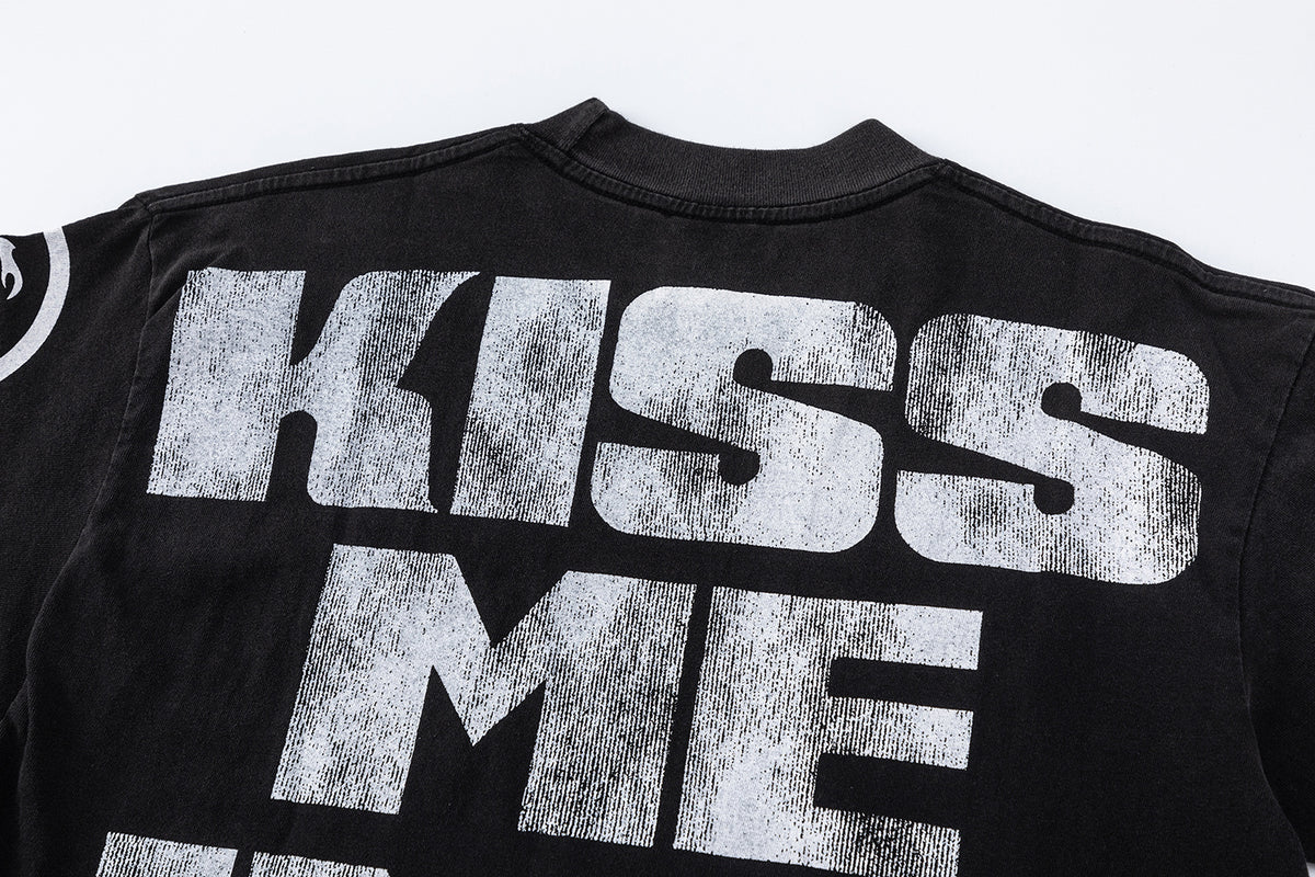 Hellstar Kiss Me T-Shirt - Washed Black - Seldom Seen Styles