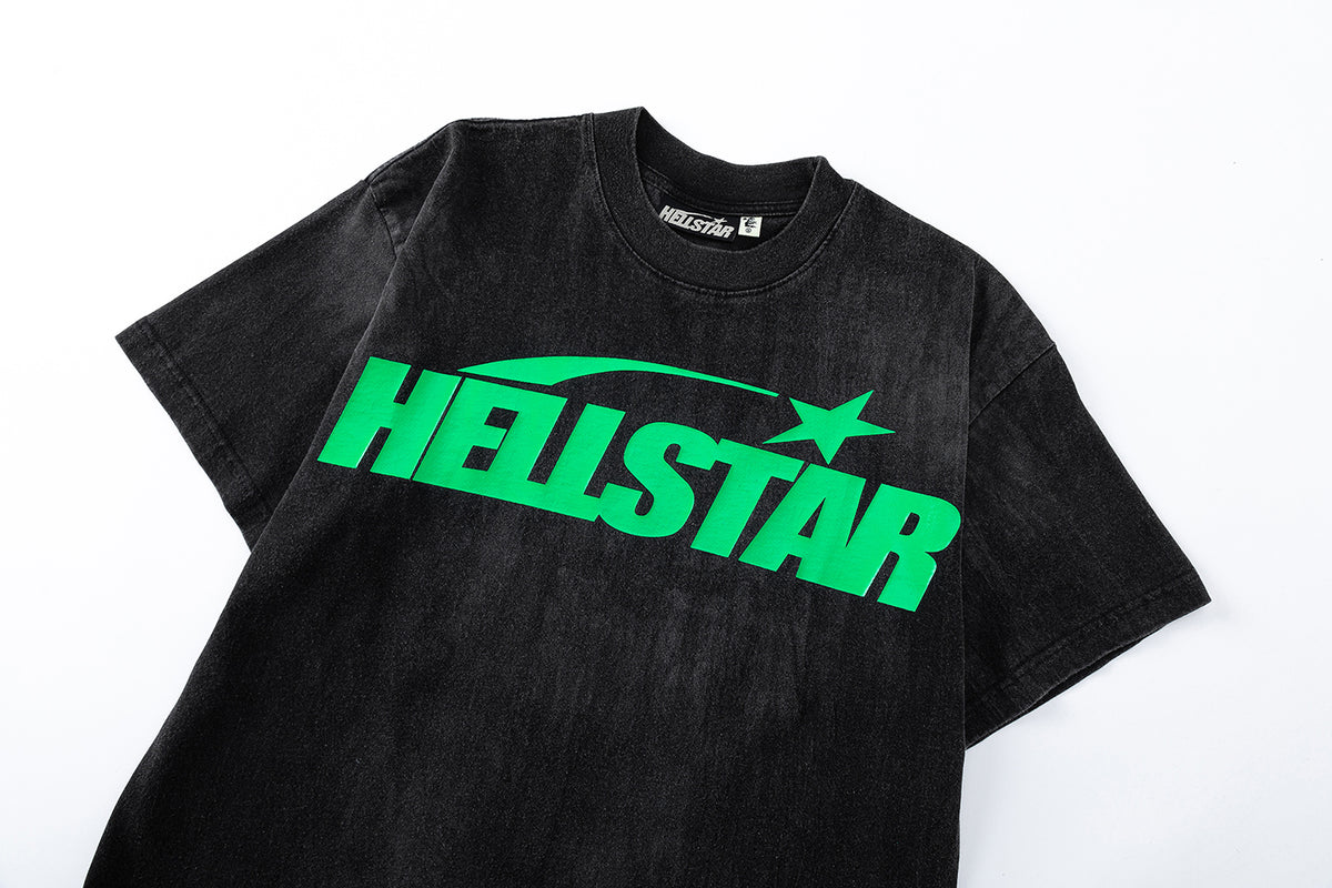 Hellstar Sport Logo Gel T-Shirt Black/Green - Seldom Seen Styles