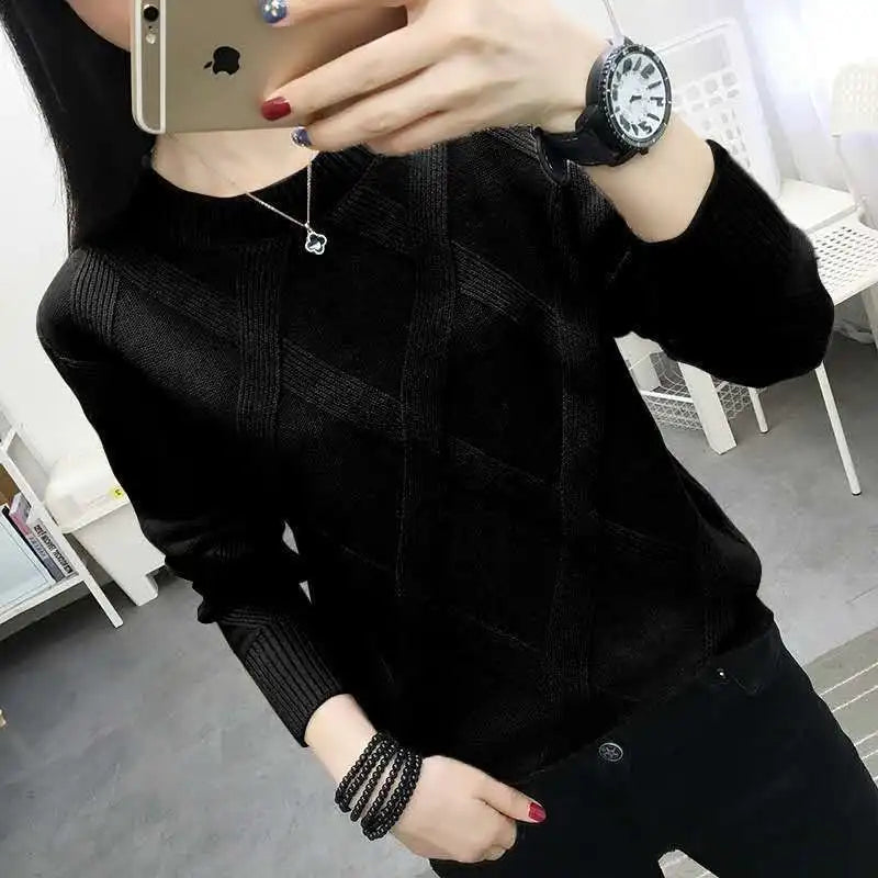 Fdfklak 2023 New Spring Autumn Sweater Dam Twist Pullover Lös Lazy Bottoming Tjocka tröjor Ytterkläder Pull Femme S-3XL